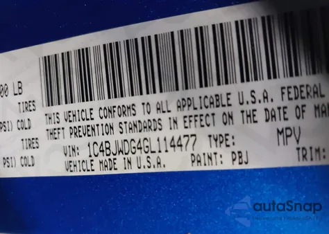 2016 Jeep Wrangler Unlimited Sport z USA, uszkodzony, nr VIN 1C4BJWDG4GL114477
